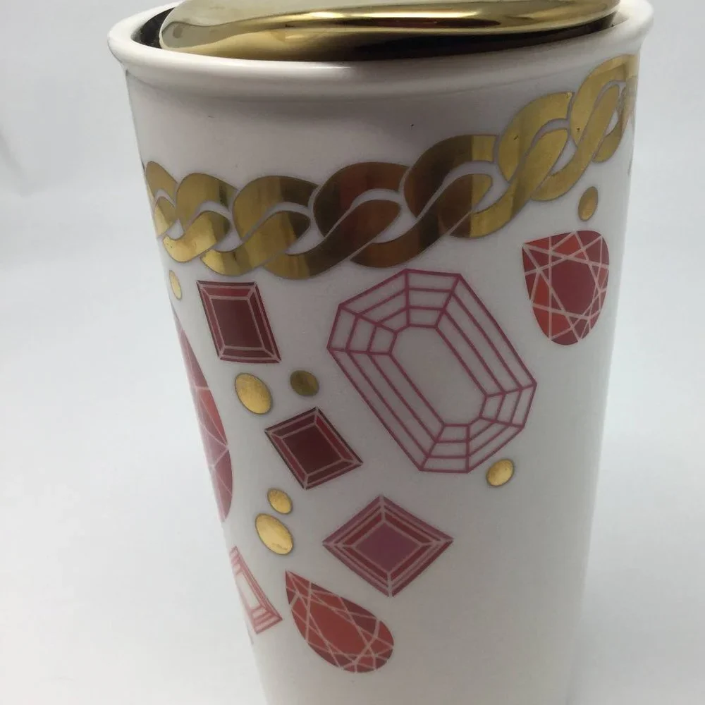 Starbucks Jeweled Necklace Ceramic Tumbler 12oz.